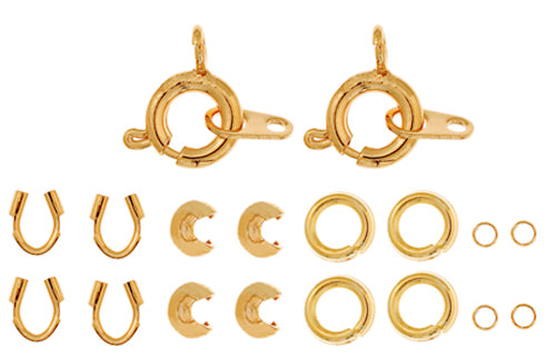 Spring Ring Clasps Kit Gold - 2 Sets