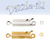 Bullet Clasps & Crimps Gold Silver- 4 Sets