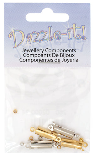 Bullet Clasps & Crimps Gold Silver- 4 Sets