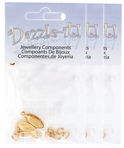 Fancy Fish Hook Clasp 1 Loop Lead Free / Nickel Free - 2 Sets