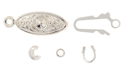 Fancy Fish Hook Clasp 1 Loop Lead Free / Nickel Free - 2 Sets