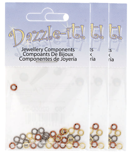 Jump Rings Round 60pcs Assorted Colours 4mm