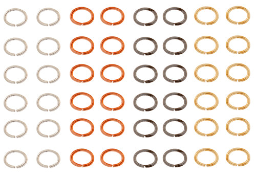 Jump Rings Oval 48pcs Assorted Colours 4x5mm