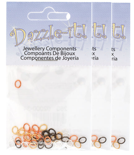 Jump Rings Oval 48pcs Assorted Colours 4x5mm