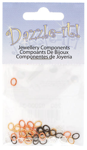 Jump Rings Oval 48pcs Assorted Colours 4x5mm