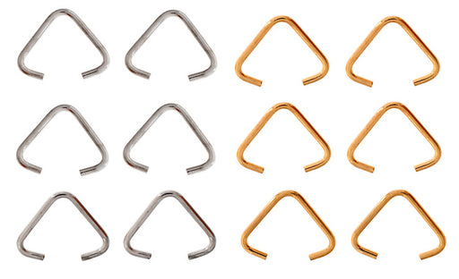Bails Triangle 6x7mm 12pcs  Gold & Silver