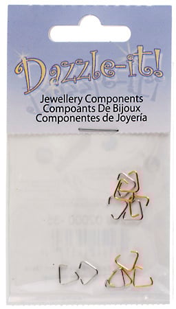 Bails Triangle 6x7mm 12pcs  Gold & Silver