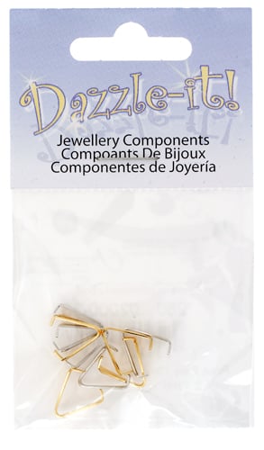 Pinch Bails 10mm 8pcs Gold & Silver