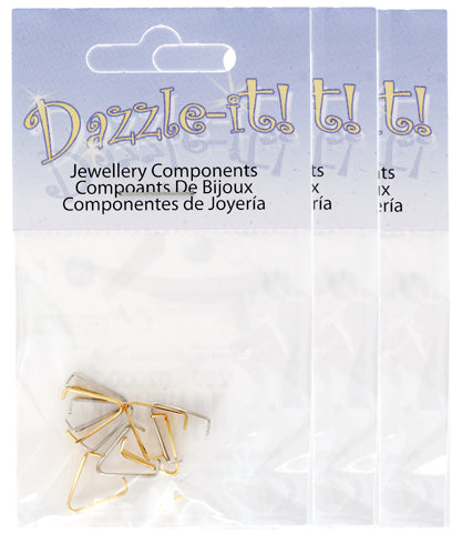 Pinch Bails 10mm 8pcs Gold & Silver