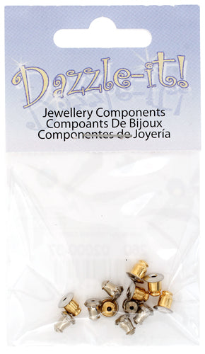 Earring Clutch Bullet Lead Free / Nickel Free Gold & Silver - 6 pairs