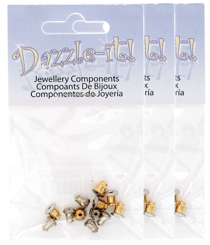 Earring Clutch Bullet Lead Free / Nickel Free Gold & Silver - 6 pairs