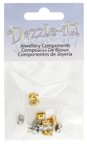 Earring Clutch Butterfly Lead Free / Nickel Free Gold & Silver - 6 pairs