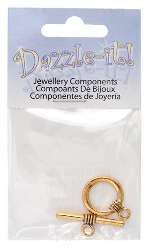 Toggle Plain 21x16mm Round  Antique Gold - 1 Set