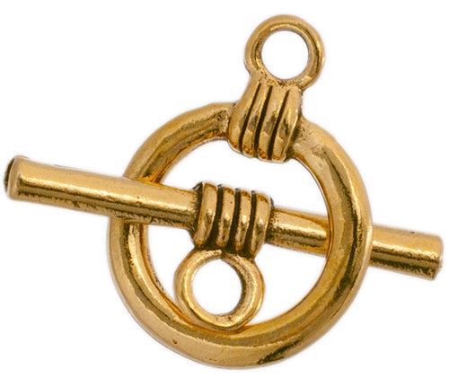 Toggle Plain 21x16mm Round  Antique Gold - 1 Set