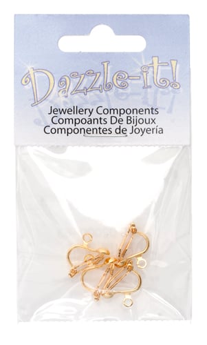 Earring Clip-on w/Hook 13x8mm Lead Free / Nickel Free  - 2 Pairs