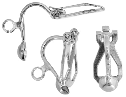 Earring Clip-on w/Hook 13x8mm Lead Free / Nickel Free  - 2 Pairs