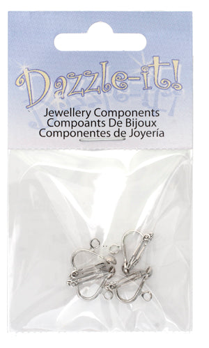 Earring Clip-on w/Hook 13x8mm Lead Free / Nickel Free  - 2 Pairs