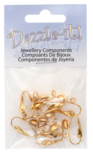 Earring Clip-on Ball w/Ring Lead Free / Nickel Free 6.5mm Gold - 4 Pairs