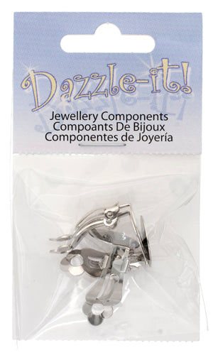 Earring Clip-on Flat 14mm Lead Free / Nickel Free - 2 Pairs