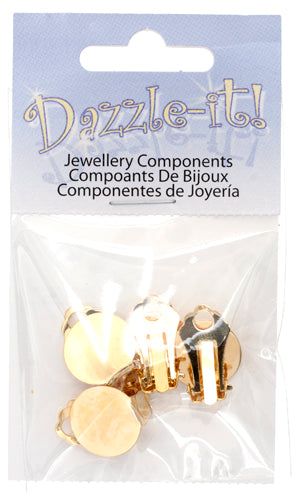 Earring Clip-on Flat 14mm Lead Free / Nickel Free - 2 Pairs