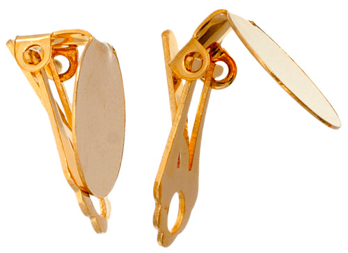 Earring Clip-on Flat 14mm Lead Free / Nickel Free - 2 Pairs