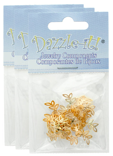 Bead Cap-Tri Leaf -10pcs