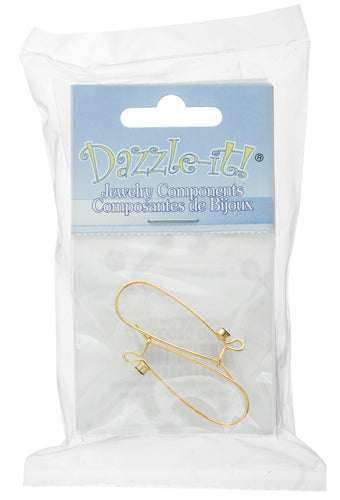 Kidney Earwire w/Rhinestone 1.5in - 2 pieces