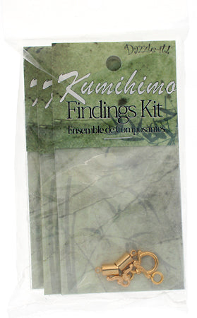 Kumihimo Finding Kit Gold End Cap/Jump Ring/Toggle