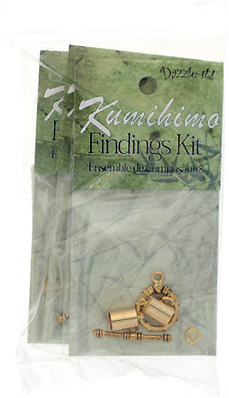 Kumihimo Finding Kit Gold End Cap/Jump Ring/Toggle