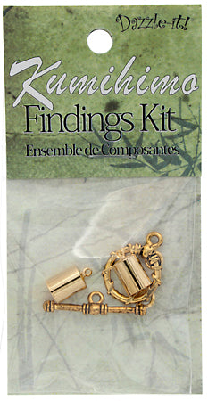 Kumihimo Finding Kit Gold End Cap/Jump Ring/Toggle