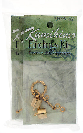 Kumihimo Finding Kit Gold End Cap/Jump Ring/Toggle