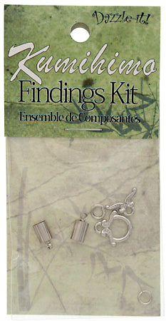 Kumihimo Finding Kit Silver End Cap/Jump Ring/Toggle