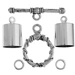 Kumihimo Finding Kit Silver End Cap/Jump Ring/Toggle
