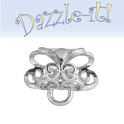 Kumihimo Finding Kit Silver 4pcs 20x12mm Pendant Bail Butterfly