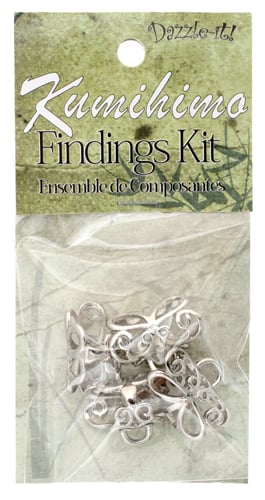 Kumihimo Finding Kit Silver 4pcs 20x12mm Pendant Bail Butterfly