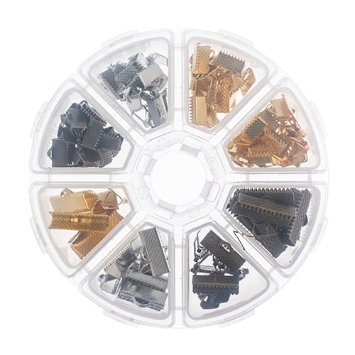 Findings - Assortment Round 8 Slots Clamp Ends 138pcs