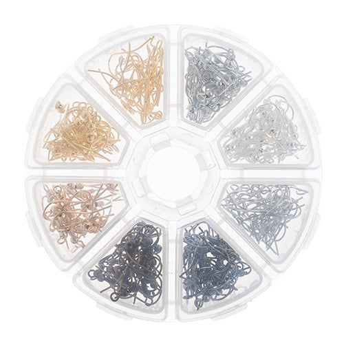 Findings - Assortment Round 8 Slots Earwires 240pcs