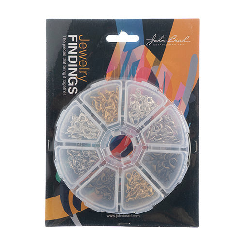 Findings - Assortment Round 8 Slots Lobster Clasps 160pcs