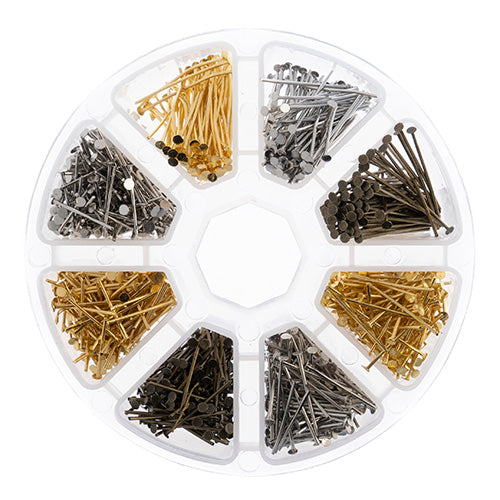 Findings - Assortment Round 8 Slots Head Pins 1030pcs - Cosplay Supplies Inc