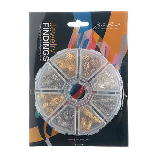 Findings - Assortment Round 8 Slots Bead Caps 1020pcs