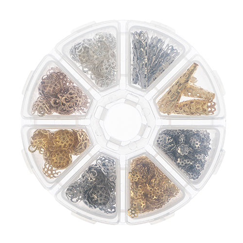 Findings - Assortment Round 8 Slots Bead Caps 1020pcs