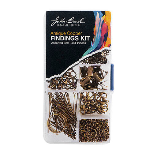 Findings - Assortment Box 9 Slots Antique Brass 461pcs - Cosplay Supplies Inc