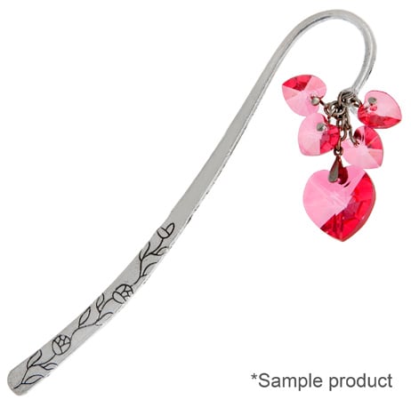 Bookmark Flower 12cm Antique Silver Lead Free / Nickel Free With Jump Ring