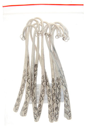 Bookmark Flower 12cm Antique Silver Lead Free / Nickel Free With Jump Ring