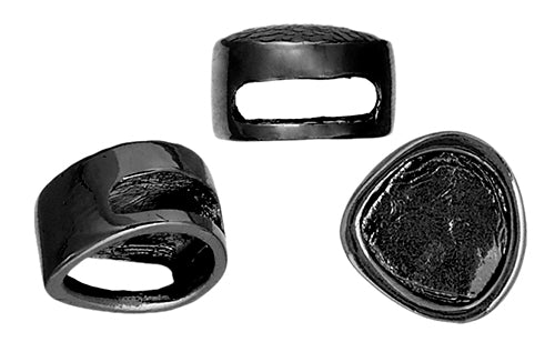 Slider - Baroque Round Hammered 7.5x13mm  (10pcs) Lead Free / Nickel Free