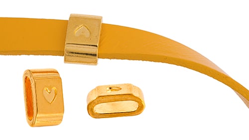 Slider - Tube With Heart (20pcs) 7.5mm  Lead Free / Nickel Free