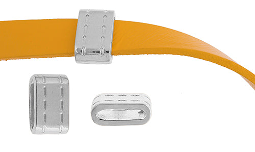 Slider - Tube With Stitching (20pcs) 8mm  Lead Free / Nickel Free