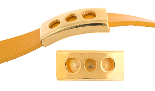 Slider - Tube 3 Holes (20pcs) 28mm  Lead Free / Nickel Free