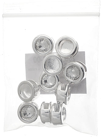 Slider - Round With Crystal (10pcs) 13mm  Lead Free / Nickel Free