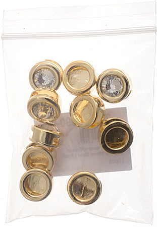 Slider - Round With Crystal (10pcs) 13mm  Lead Free / Nickel Free
